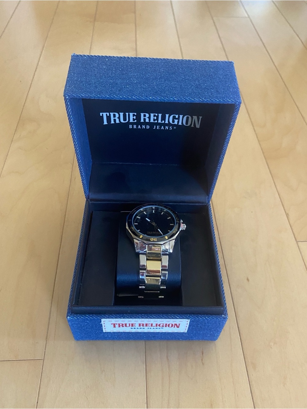 True Religion Two-Tone Black Dial Men's Quartz Watch 43mm